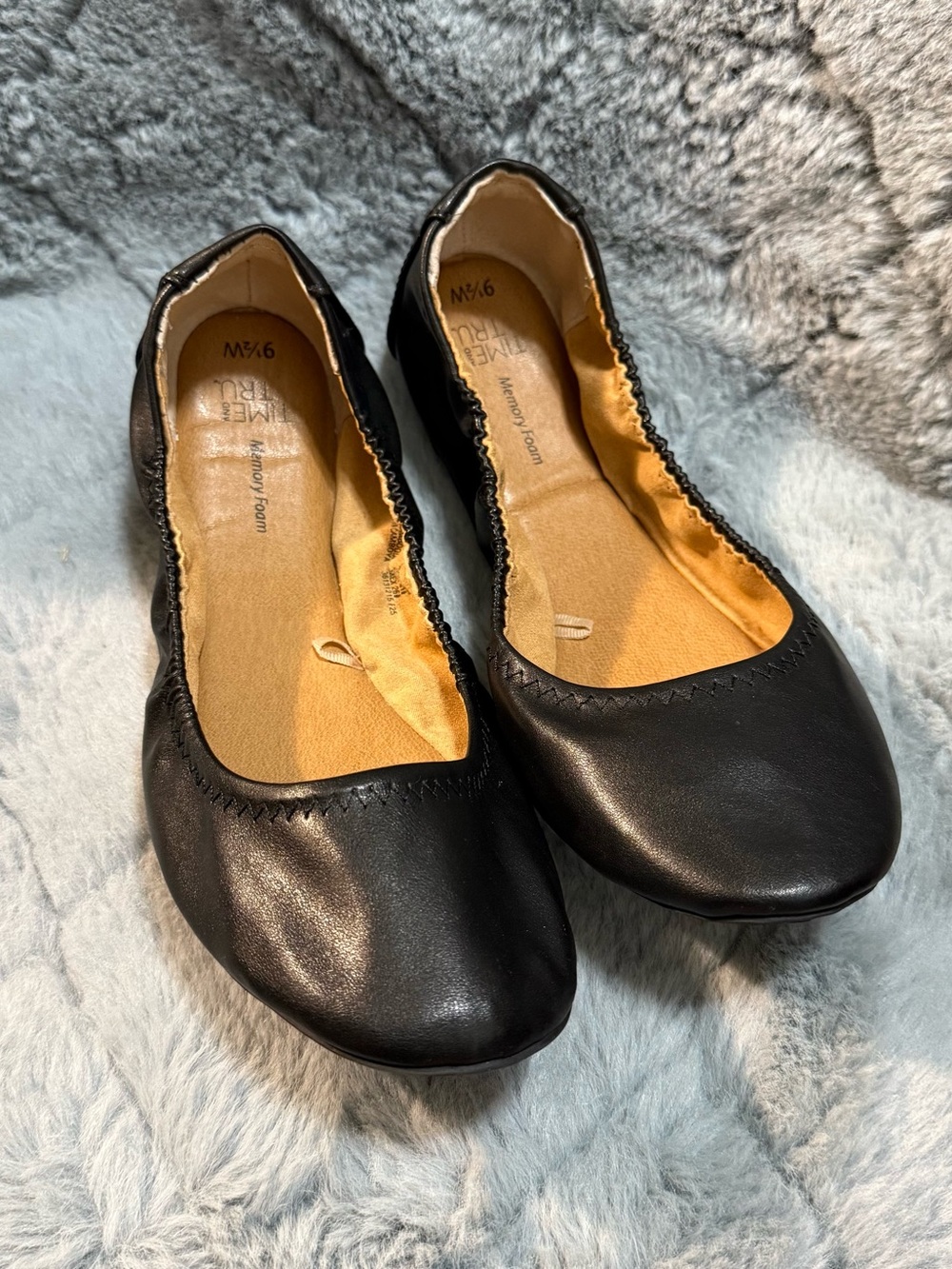 Time and Tru Black Women's Slip-On Ballet Flats 9.5W